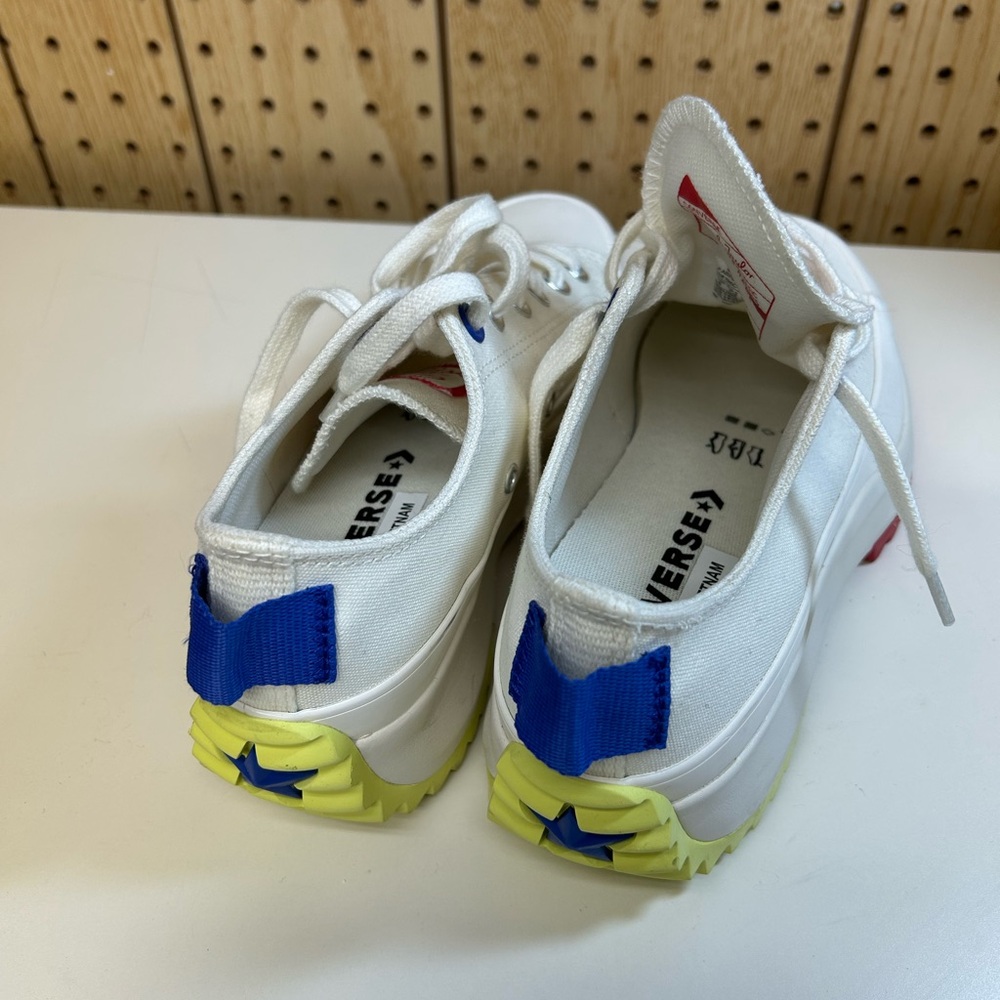 Converse Chuck Taylor White and Red Platform Sneakers - Picture 4 of 13